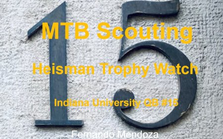 Heisman Trophy candidate Fernando Mendoza Indiana University quarterback is reviewed by MTB Scouting